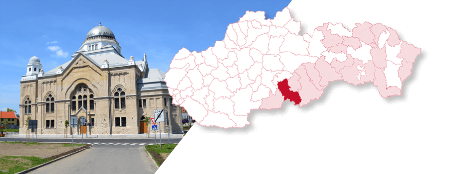 Mapa Slovenska so zvýrazneným okresom Lučenec