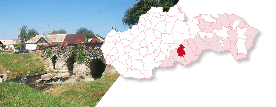 Mapa Slovenska so zvýrazneným okresom Poltár