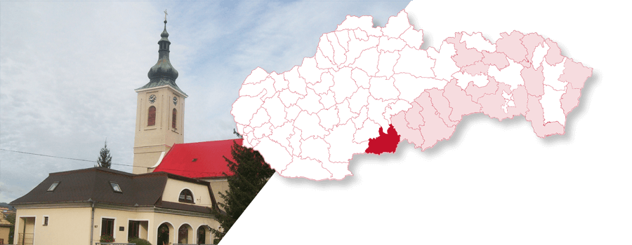 Mapa Slovenska so zvýrazneným okresom Veľký Krtíš