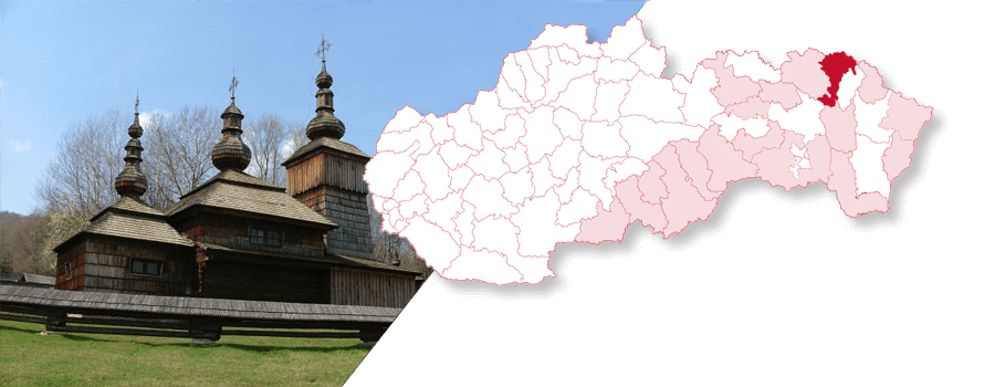 Mapa Slovenska so zvýrazneným okresom Svidník