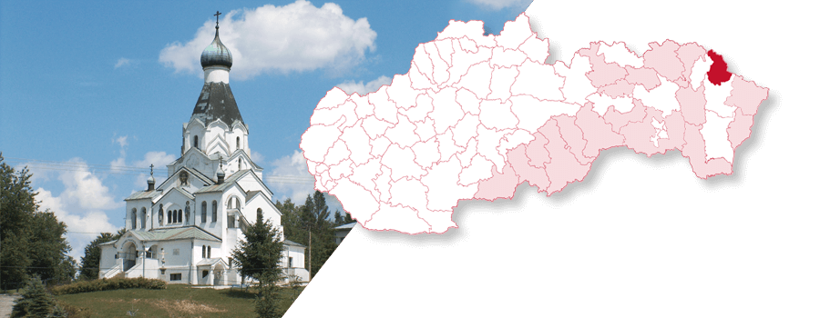 Mapa Slovenska so zvýrazneným okresom Medzilaborce