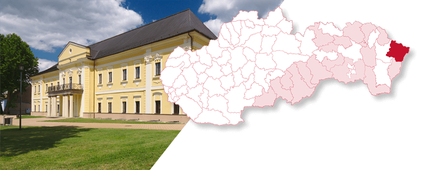 Mapa Slovenska so zvýrazneným okresom Snina
