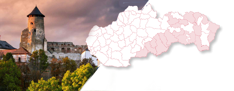 Mapa Slovenska so zvýrazneným okresom Stará Ľubovňa
